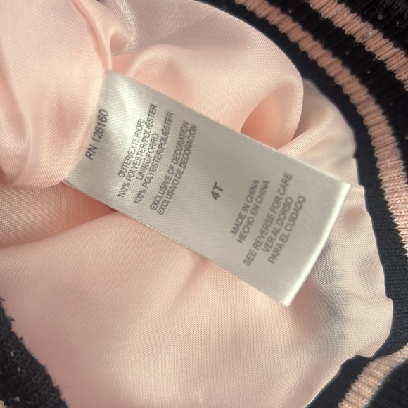 Betsey Johnson bomber jacket coat kids shiny satiny silky fabric pink embroider - Picture 12 of 12